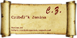 Czibók Zenina névjegykártya